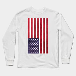 Grungy American Flag Long Sleeve T-Shirt